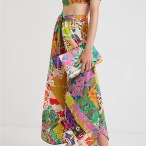 Desigual by Christian Lacroix Paris Puff Sleeve Blouse Sullivan Trousers Set M